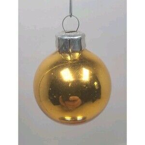 Vintage Solid Gold East Germany Glass Christmas Ornament 1940's